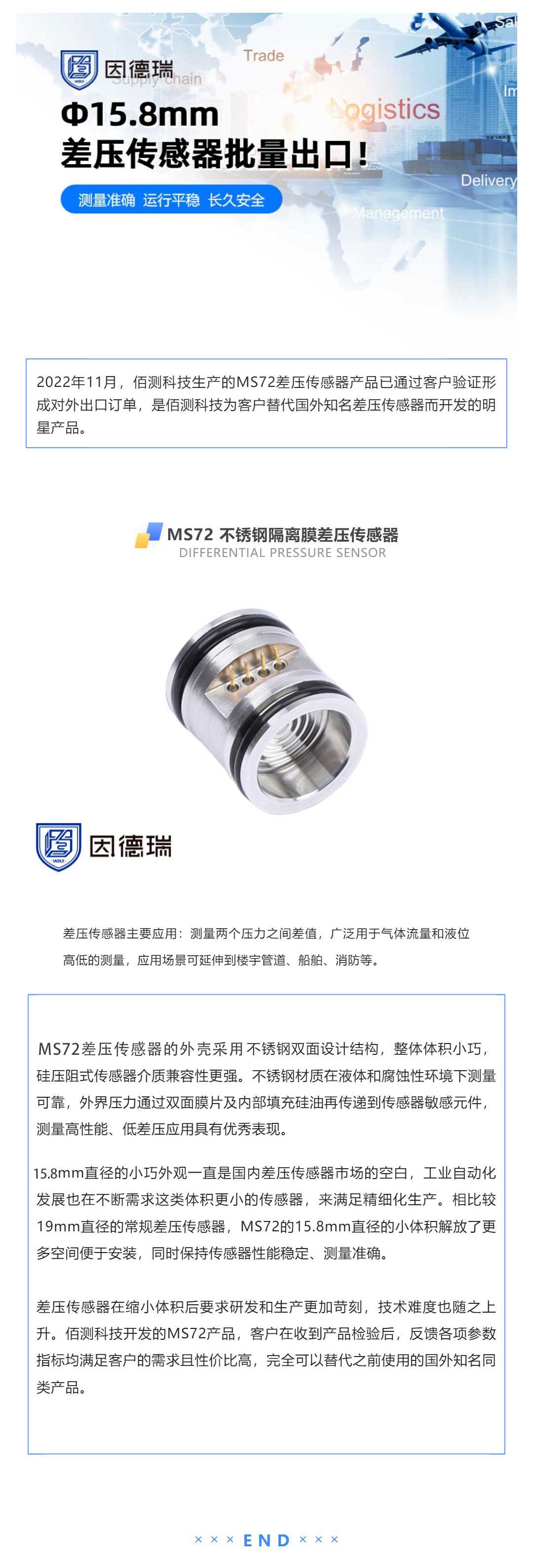 Φ15_8mm差壓傳感器產品已通過客戶驗證形成批量出口訂單_壹伴長圖1.jpg